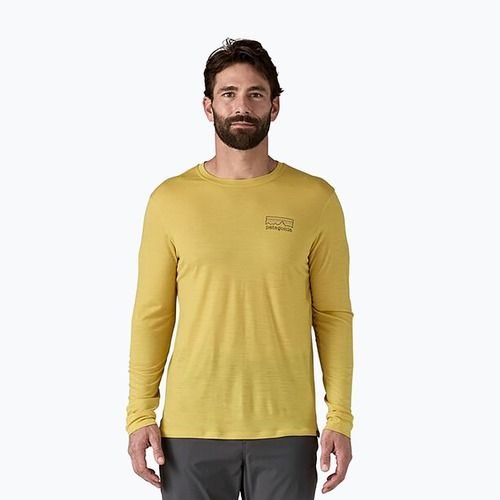 Vyriški marškinėliai ilgomis rankovėmis Patagonia Cap Cool Merino Blend Graphic fitz roy strata/bundle green