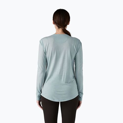 Moteriški marškinėliai ilgomis rankovėmis Patagonia Cap Cool Merino Blend Graphic strata stripe: thermal blue