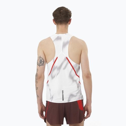 Vyriškas bėgimo tank topas Salomon S/Lab Speed Singlet white / andorra