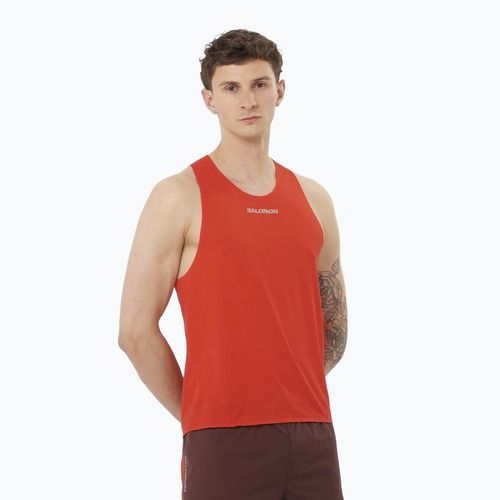 Vyriškas bėgimo tank topas Salomon S/Lab Speed Singlet flery red
