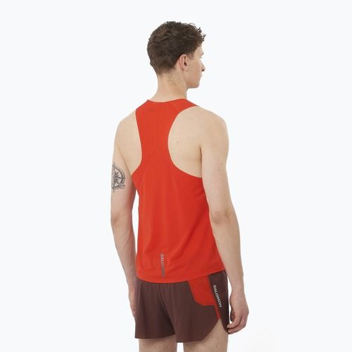 Vyriškas bėgimo tank topas Salomon S/Lab Speed Singlet flery red