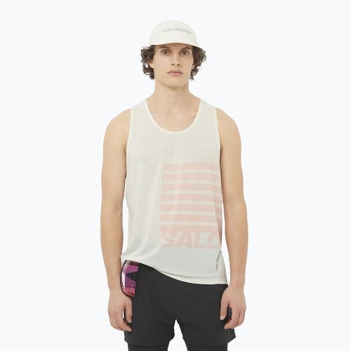 Vyriškas bėgimo tank topas Salomon Sense Aero Singlet GFX icicle