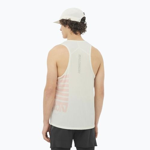 Vyriškas bėgimo tank topas Salomon Sense Aero Singlet GFX icicle