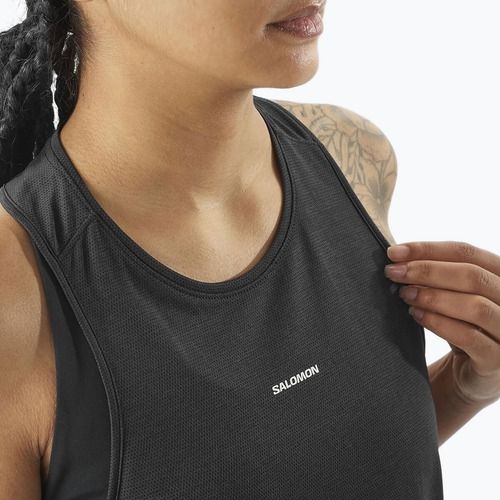 Moteriškas bėgimo tank topas Salomon SHAKEout Core Tank deep black
