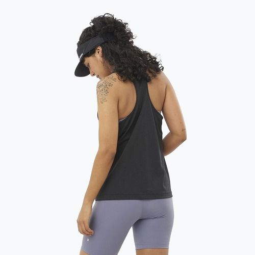 Moteriškas bėgimo tank topas Salomon SHAKEout Core Tank deep black