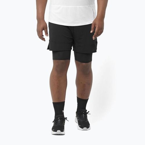 Vyriški bėgimo šortai Salomon Sense 2IN1 deep black
