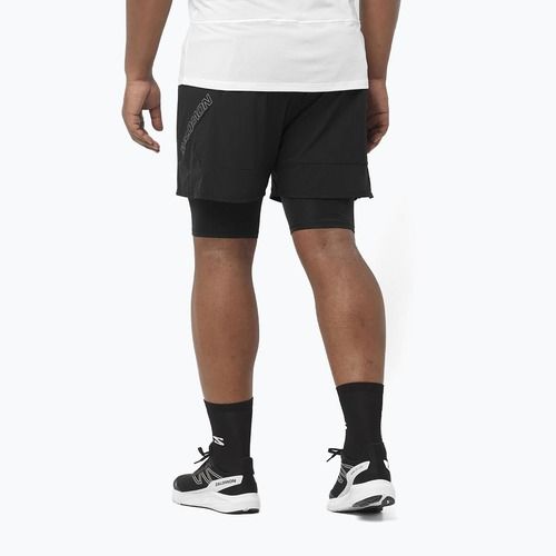 Vyriški bėgimo šortai Salomon Sense 2IN1 deep black