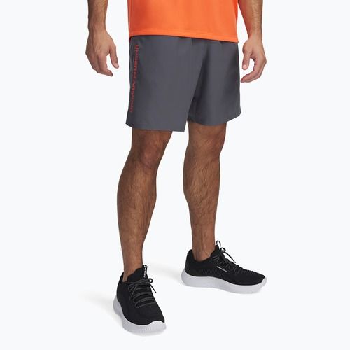 Vyriški treniruočių šortai Under Armour Woven Wordmark castlerock/fire