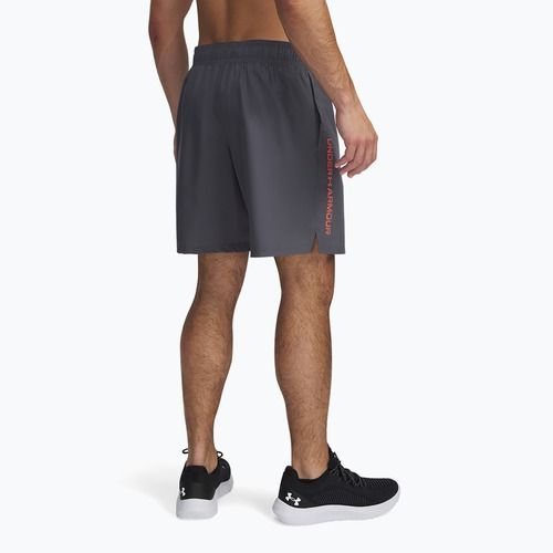 Vyriški treniruočių šortai Under Armour Woven Wordmark castlerock/fire