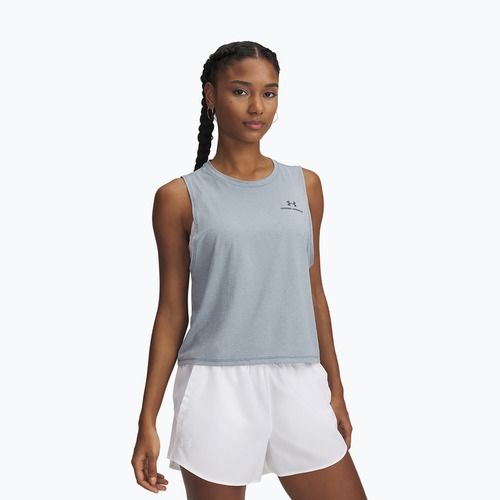 Moteriškas treniruočių topas Under Armour Rush Energy Crop Tank downpour gray/downpour gray
