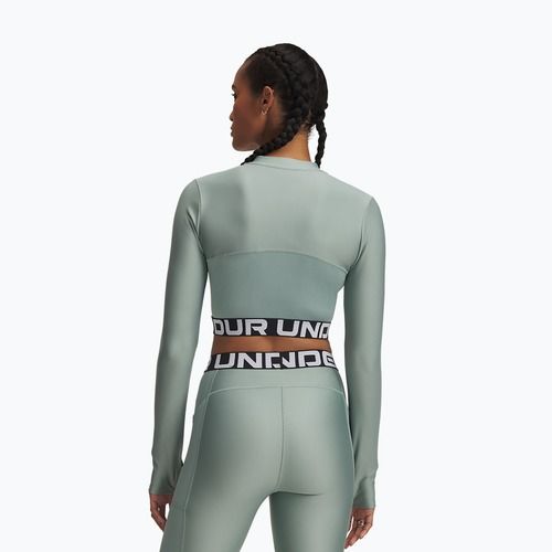 Moteriškas treniruočių topas Under Armour Heat Gear Rib 1/4 Zip silica green/silica green/white