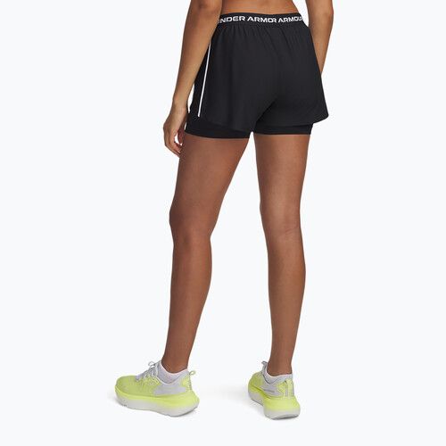 Moteriški treniruočių šortai Under Armour Tech Play Up 2in1 black / black / white