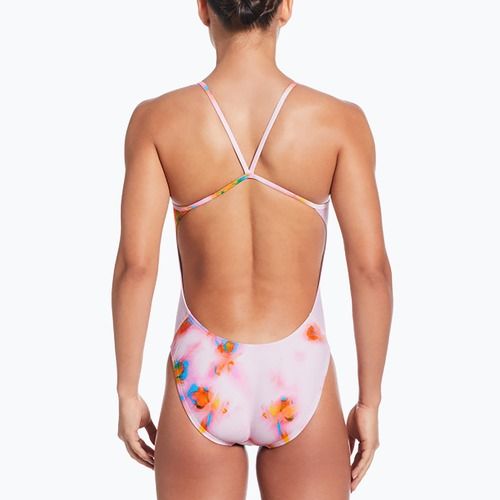 Vientisas moteriškas plaukimo kostiumas Nike Hydrastrong Cutout pink foam