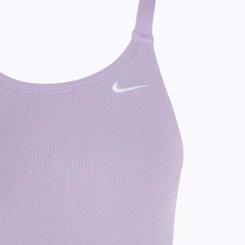 Moteriškas vientisas plaukimo kostiumas Nike Hydrastrong Solid Fastback hydrangeas