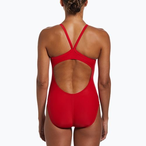 Moteriškas vientisas plaukimo kostiumas Nike Solid Racerback university red