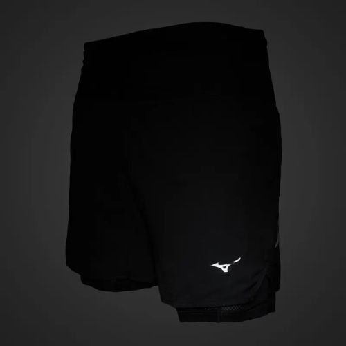 Vyriški bėgimo šortai Mizuno Trail ER 2IN1 black