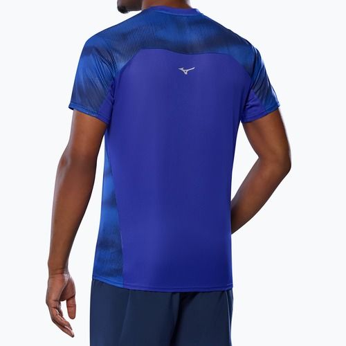 Vyriški bėgimo marškinėliai Mizuno DryAeroFlow Graphic Tee reflex blue