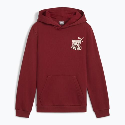 Vaikiškas džemperis PUMA ESS+MIS 90s Hoodie FL intensyvios raudonos spalvos