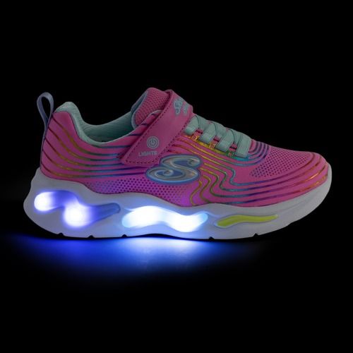 SKECHERS vaikiški batai S-Lights Wavy Beams pink/multi