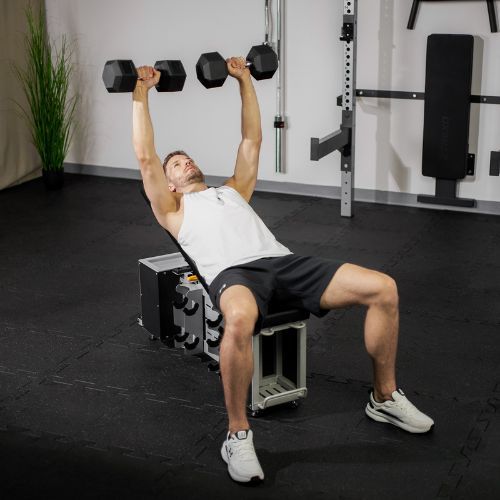 Treniruočių suolelis XTREXO Storage Juodas reguliuojamas