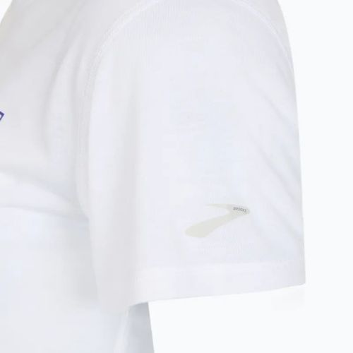 Moteriški bėgimo marškinėliai Brooks International Women'S Day white/purple/orange