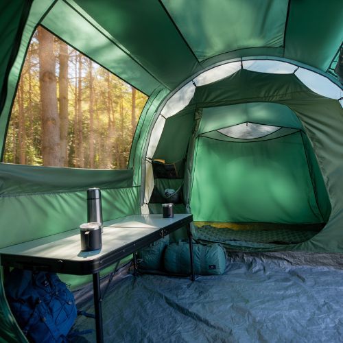 4 vietų kempingo palapinė KADVA Kavio 4.2 žalia