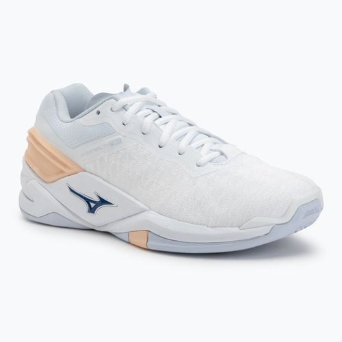 Moteriški rankinio bateliai Mizuno Wave Stealth Neo white/navy peony/peach parfait