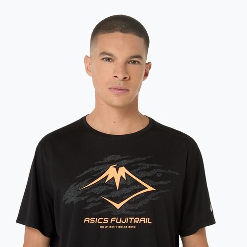 Vyriški bėgimo marškinėliai ASICS Fujitrail Logo SS performance black