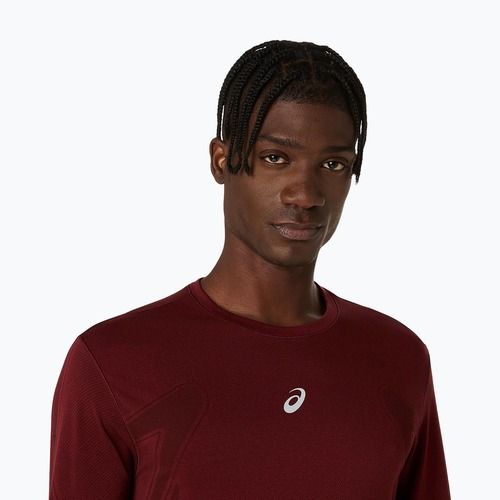Vyriški bėgimo marškinėliai ilgomis rankovėmis ASICS Road Seamless LS dark red planet