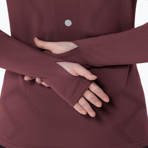 Moteriški bėgimo marškinėliai ilgomis rankovėmis ASICS Road Seamless LS dark currant/port royal