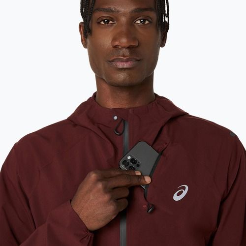 Vyriška bėgimo striukė ASICS Metarun Waterproof dark red planet