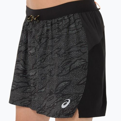 Vyriški bėgimo šortai ASICS Fujitrail All Over Print 5IN performance black