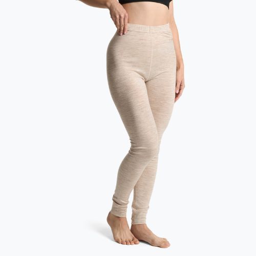 Moteriškų termoaktyvių apatinių komplektas WOOLCANO Merino 100% SET0543 smėlio spalvos