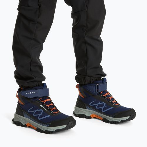 Vaikiški žygio batai KADVA Rocky Trail Mid WaterProof Softshell tamsiai mėlyni