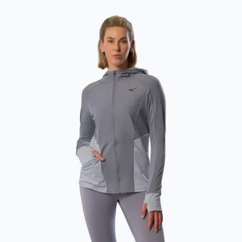 Moteriška bėgimo striukė Mizuno Active Warm Hybrid Full Zip Hooded quicksilver