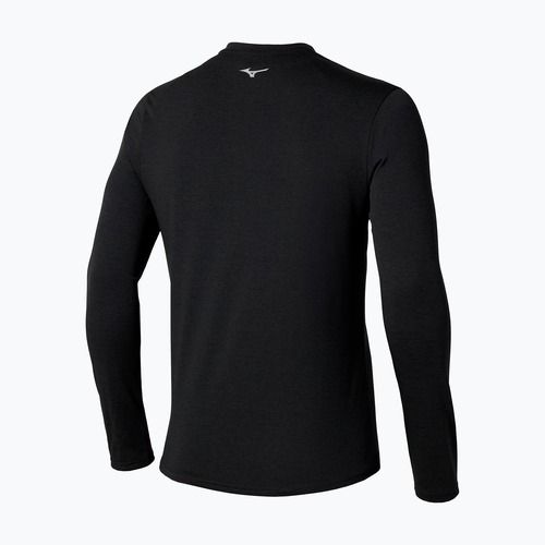 Vyriški bėgimo marškinėliai ilgomis rankovėmis Mizuno Core Impulse Half Zip Tee black