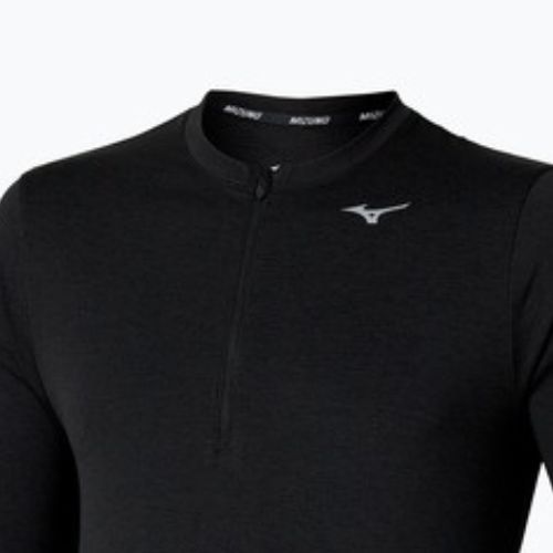 Vyriški bėgimo marškinėliai ilgomis rankovėmis Mizuno Core Impulse Half Zip Tee black