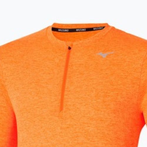 Vyriški bėgimo marškinėliai ilgomis rankovėmis Mizuno Core Impulse Half Zip Tee tangelo