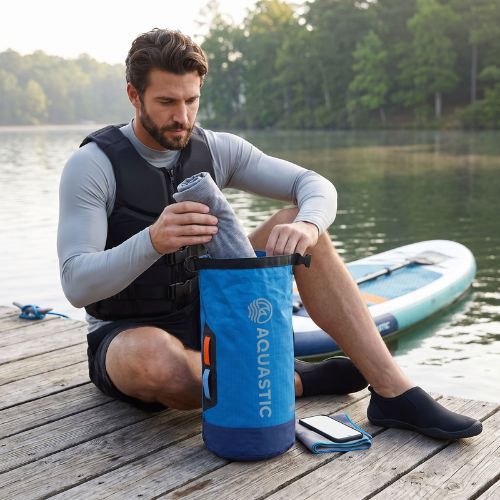 Neperšlampamas maišas AQUASTIC Dry Bag 8 l Nylon/TPU blue
