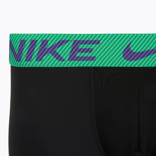 Vyriškos trumpikės Nike Dri-Fit Essential Micro Trunk 3 poros black green shock/wild violet/black text wb