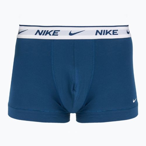 Vyriškos trumpikės Nike Everyday Cotton Stretch Trunk 3 poros light armry blue/blue force/white waistband