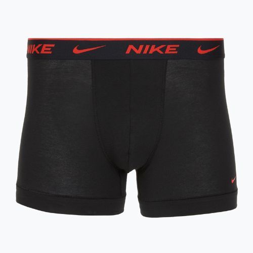 Vyriškos trumpikės Nike Everyday Cotton Stretch Trunk 3 poros black lig crim/des och/deep night logo waistband