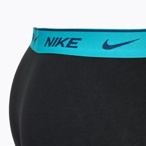 Vyriškos trumpikės Nike Everyday Cotton Stretch Trunk 3 poros black light amry blue/dusty cactus/black waistband