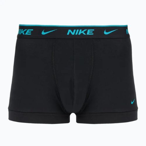 Vyriškos trumpikės Nike Everyday Cotton Stretch Trunk 3 poros black light amry blue/dusty cactus/black waistband