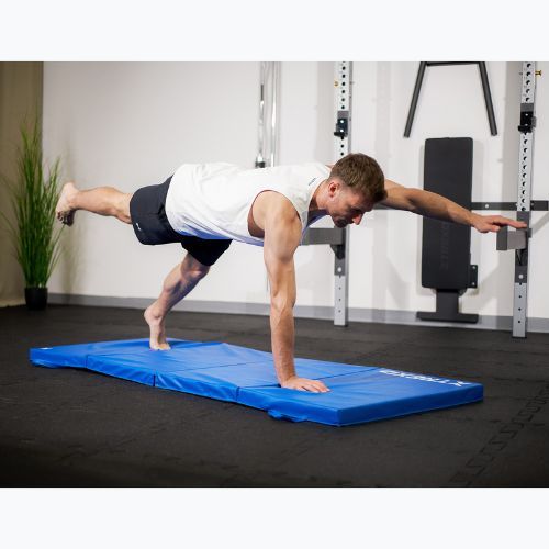 Gimnastikos kilimėlis TREXO sulankstomas 195 x 80 x 5 cm mėlynas