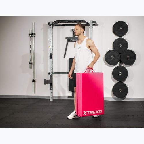 Gimnastikos kilimėlis TREXO sulankstomas 195 x 80 x 5 cm rožinis