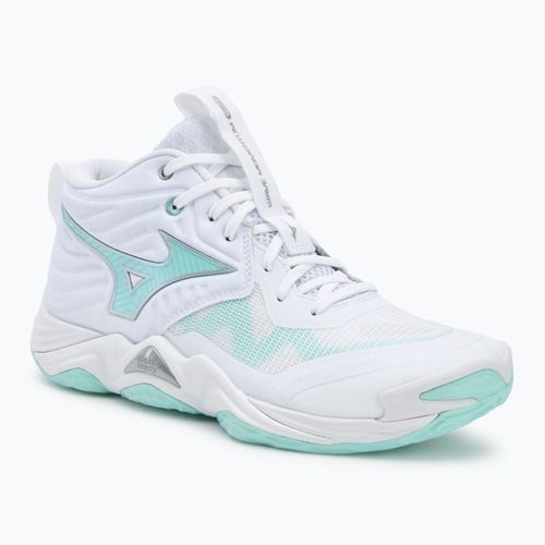 Moteriški tinklinio batai  Mizuno Wave Momentum Elite Mid white/blue tint