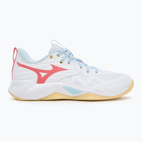 Moteriški tinklinio batai Mizuno Wave Momentum Pro white/calypso coral/pale banan