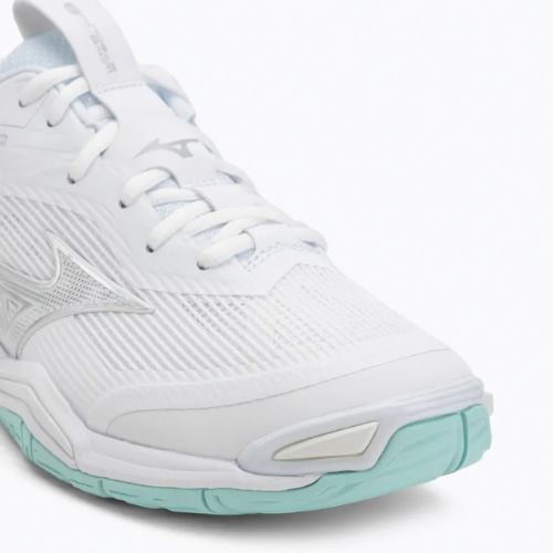 Moteriški batai rankiniam Mizuno Wave Stealth 6 white/blue tint