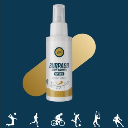 Purškiamas nuo saulės SURPASS Sports Sunscreen SPF 30+ baltas